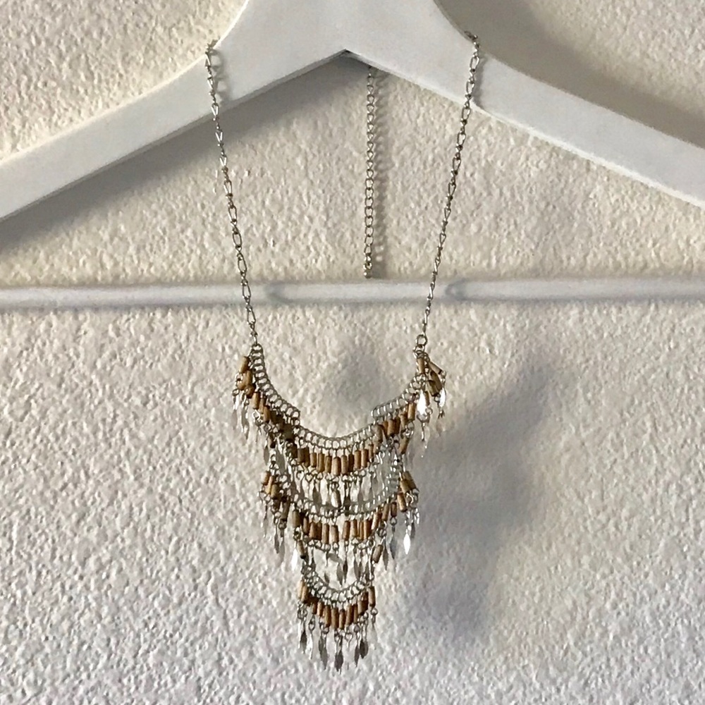 Free People Silver Boho Tiered Necklace